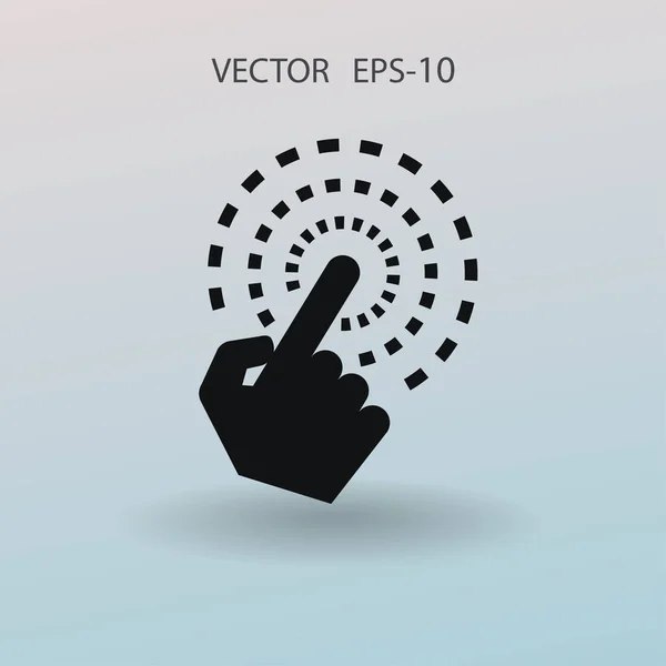 Flachhand-Touch-Symbol, Vektorillustration — Stockvektor
