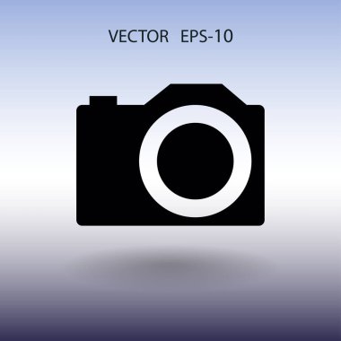 Düz simgesi bir fotoğraf makinesi. vektör çizim