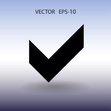 Onay kutusunun düz simgesi. vektör çizim