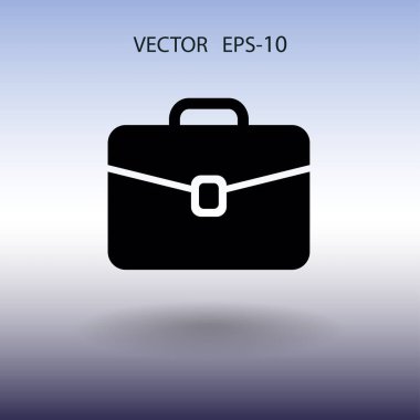 Evrak Çantası'nı düz simgesi. vektör çizim