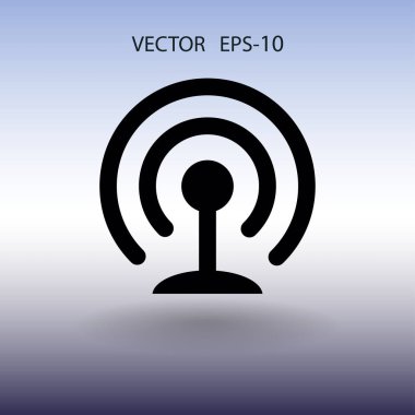 WiFi düz simgesi. vektör çizim