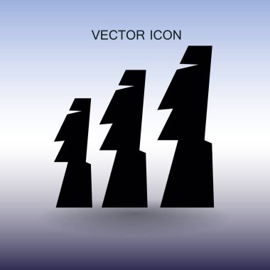 Paskalya Adası heykelleri vektör simge illustrarion