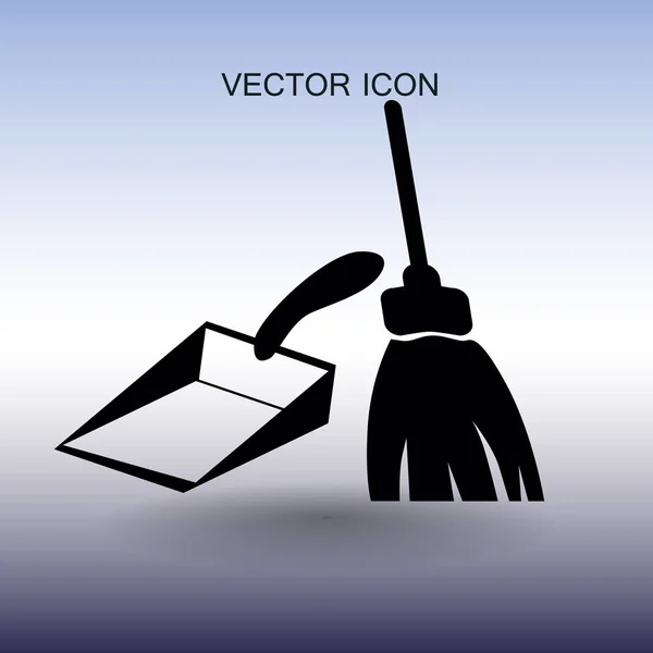 Broom and dustpan vector illustration — Stock Vector