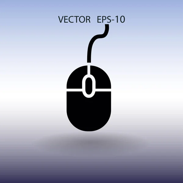 Platte icoon van muis. vectorillustratie — Stockvector