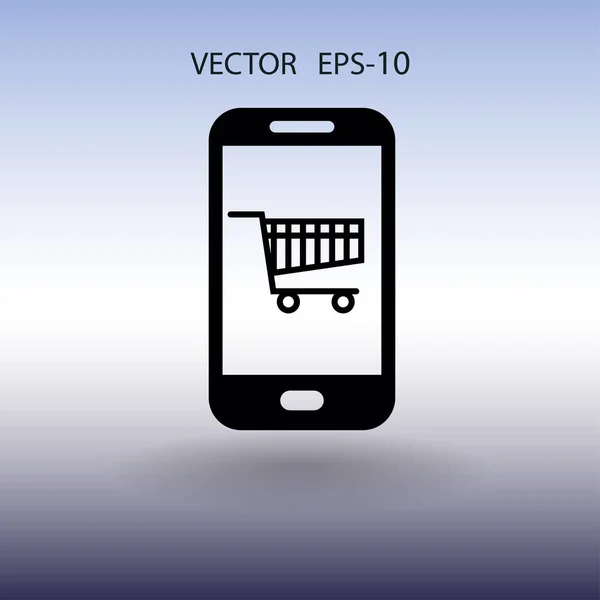 Ícone de compras online. ilustração vetorial — Vetor de Stock