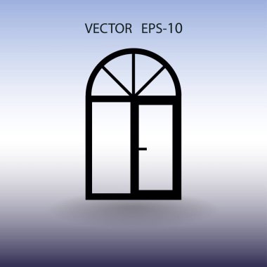 düz pencere simgesi, vektör çizim