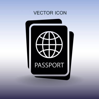 Pasaport ikonu vektör illüstrasyonu