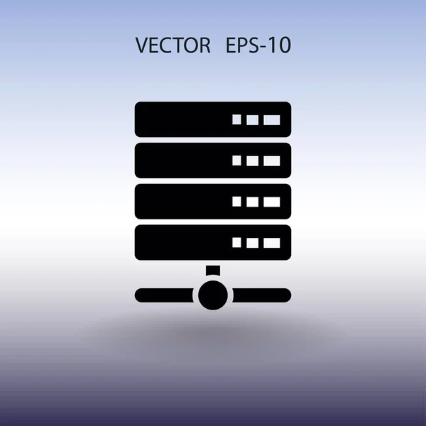 Plat lange schaduw servercomputer pictogram, vectorillustratie — Stockvector