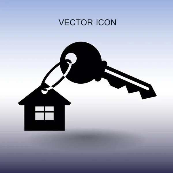 Haus Schlüssel Symbol Vektor Illustration — Stockvektor