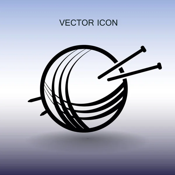 Hilados y agujas de punto icono vector ilustración — Vector de stock