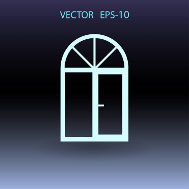 düz pencere simgesi, vektör çizim