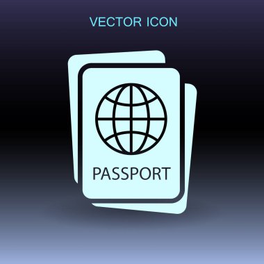 Pasaport ikonu vektör illüstrasyonu