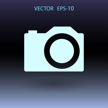 Düz simgesi bir fotoğraf makinesi. vektör çizim