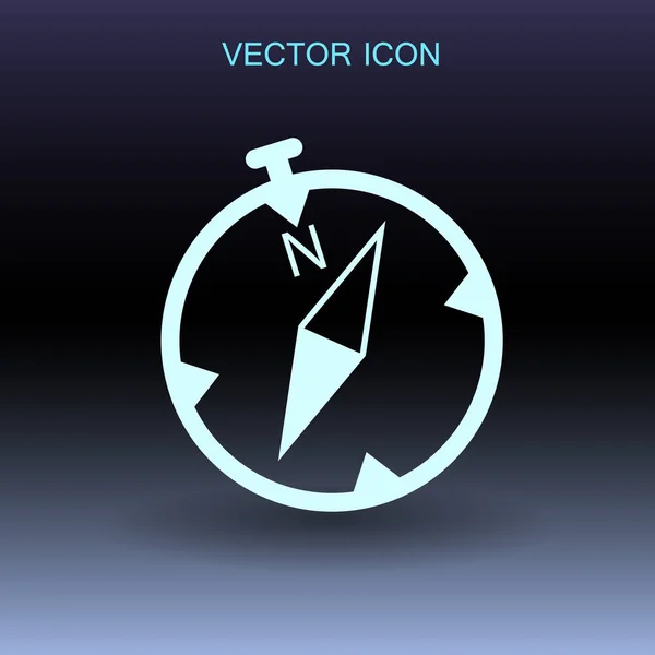 Icono de compás plano. ilustración vectorial — Vector de stock