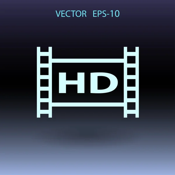 Platte icoon van hd-video. vectorillustratie — Stockvector