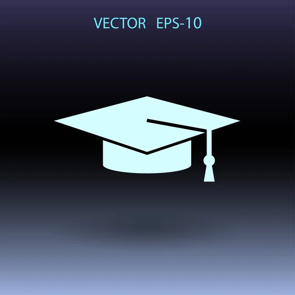Icono plano de graduado. ilustración vectorial — Vector de stock