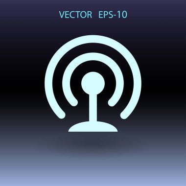 WiFi düz simgesi. vektör çizim