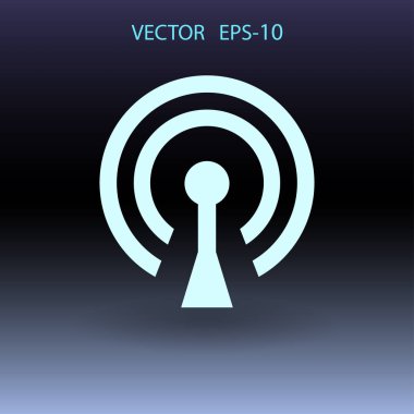 WiFi düz simgesi. vektör çizim