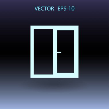 düz pencere simgesi, vektör çizim