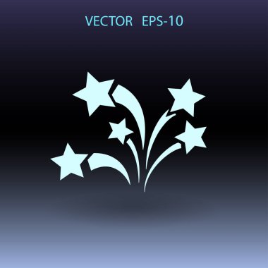 Düz bir havai fişek simgesi. Vektör.