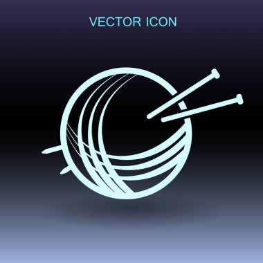 İplik ve örme iğneler simge vektör çizim