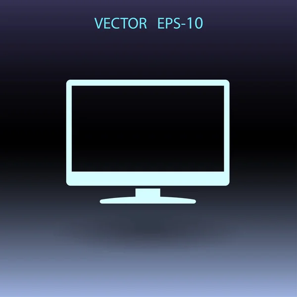 Flache Symbol des Monitors. Vektorillustration — Stockvektor