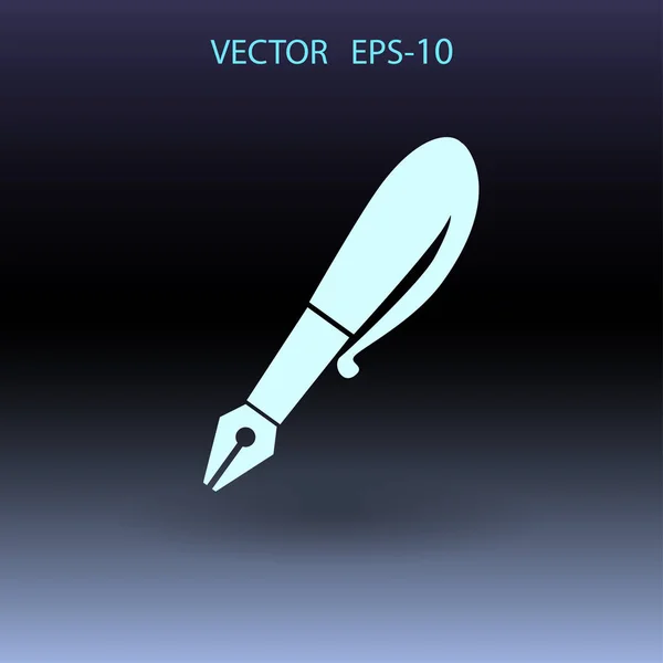 Ikon pena yang datar. ilustrasi vektor - Stok Vektor