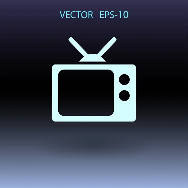 Platte icoon van tv. vectorillustratie — Stockvector