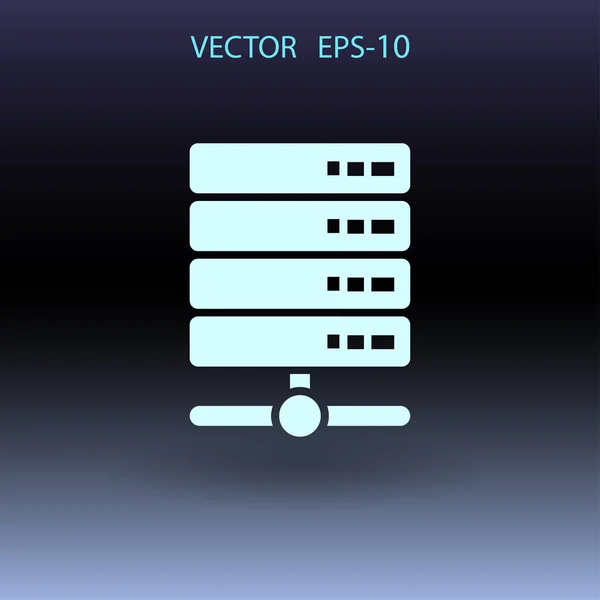 Ikon Server Komputer bayangan datar panjang, ilustrasi vektor - Stok Vektor
