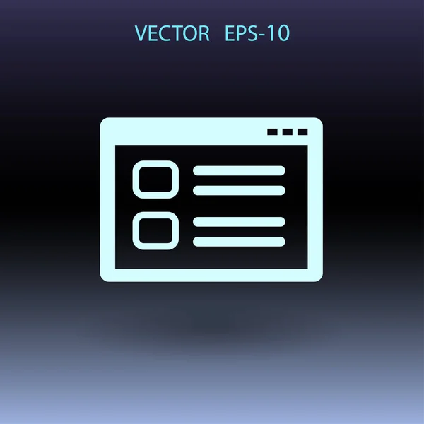 Icono de ventana Web plana, ilustración vectorial — Archivo Imágenes Vectoriales
