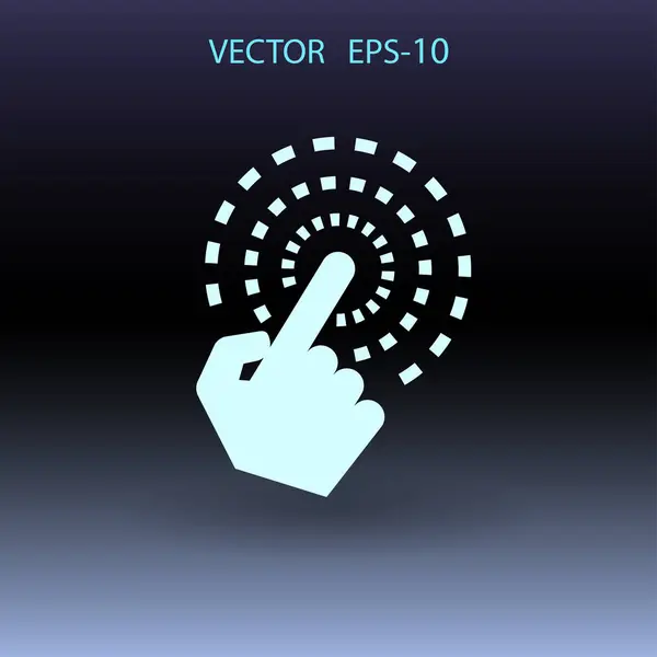 Ikon Flat Hand Touch, ilustrasi vektor - Stok Vektor