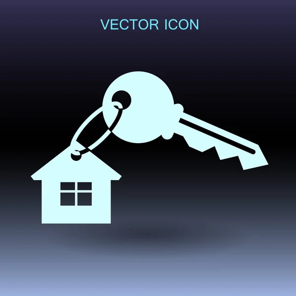 Casa icono clave vector ilustración — Vector de stock