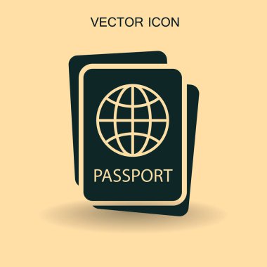 Pasaport ikonu vektör illüstrasyonu