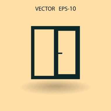 düz pencere simgesi, vektör çizim