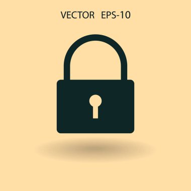 Düz simgesi kilit. vektör çizim