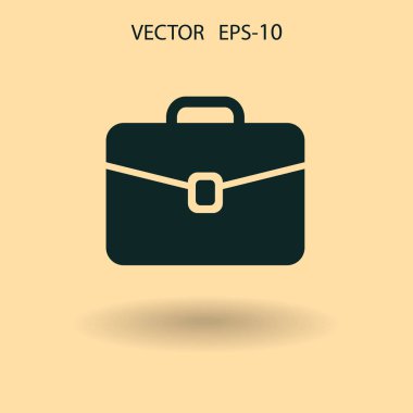 Evrak Çantası'nı düz simgesi. vektör çizim