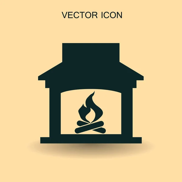 Brennen Kamin Symbol Vektor Illustration — Stockvektor