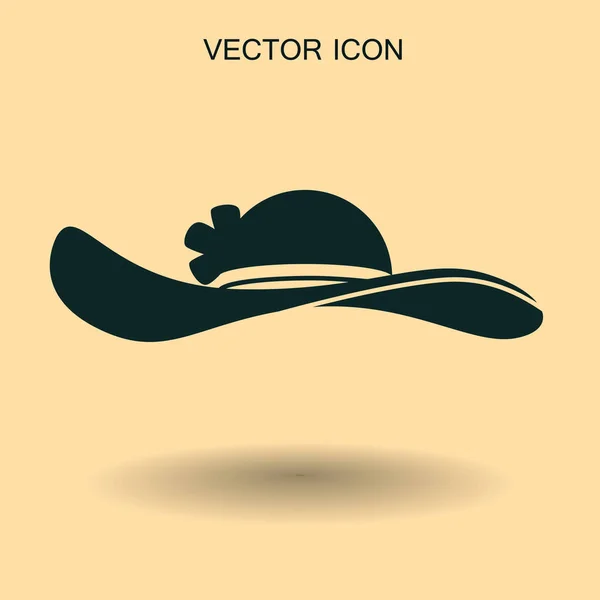 Icona del cappello femminile. illustrazione vettoriale — Vettoriale Stock