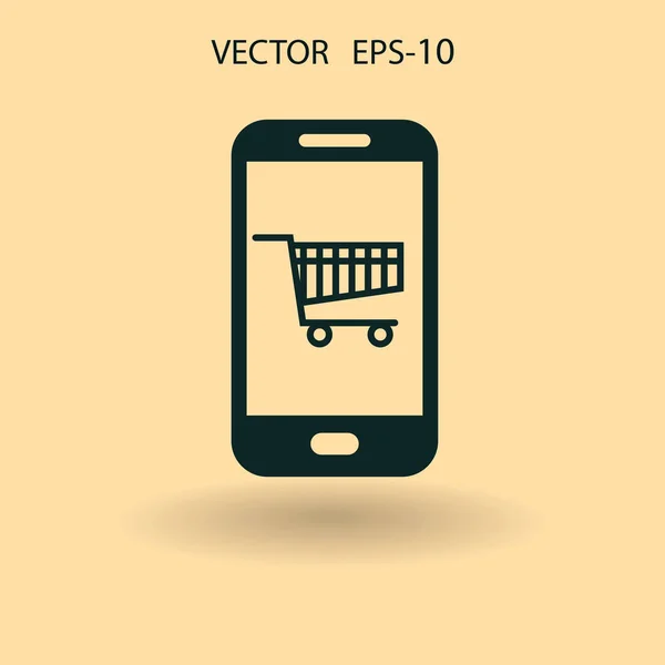 Icono de compras en línea. ilustración vectorial — Vector de stock