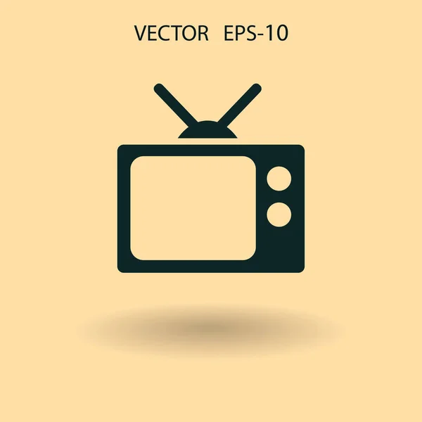 Επίπεδη εικόνα της τηλεόρασης. Vector εικονογράφηση — Διανυσματικό Αρχείο