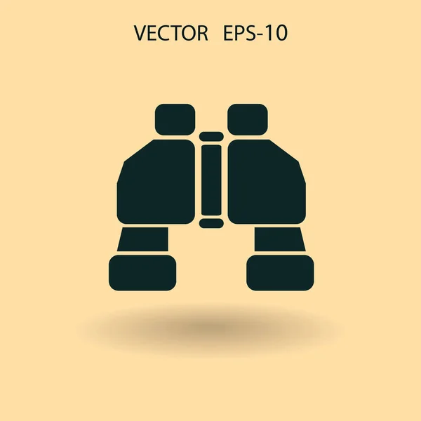 Flat long shadow Binoculars icon, vector illustration — Stock Vector