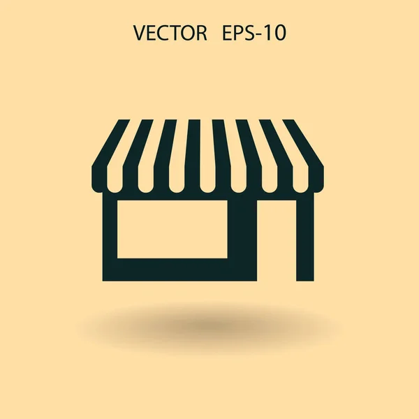 Ícone de loja plana, ilustração vetorial — Vetor de Stock