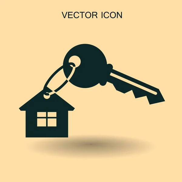 Haus Schlüssel Symbol Vektor Illustration — Stockvektor