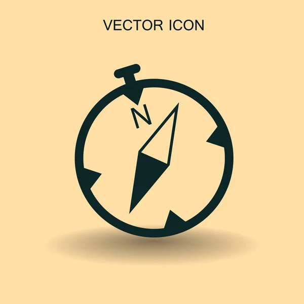 Ícone de bússola plana. ilustração vetorial — Vetor de Stock