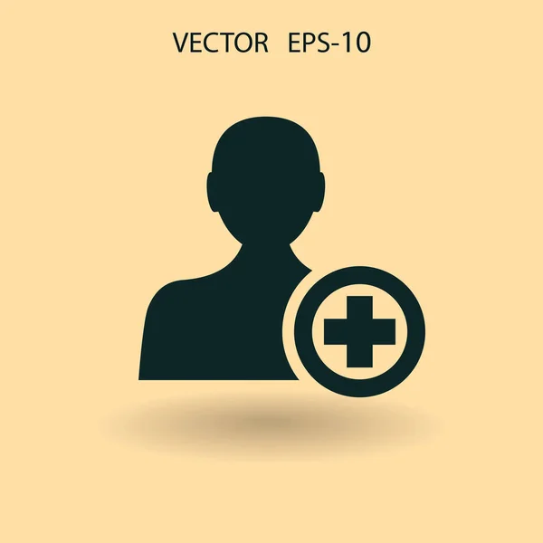 Icono plano de añadir amigo vector ilustración — Vector de stock