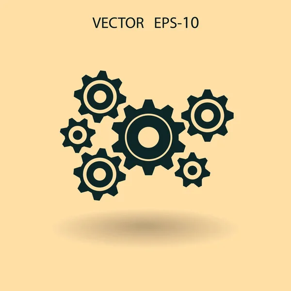 Tandwielpictogram. vectorillustratie — Stockvector