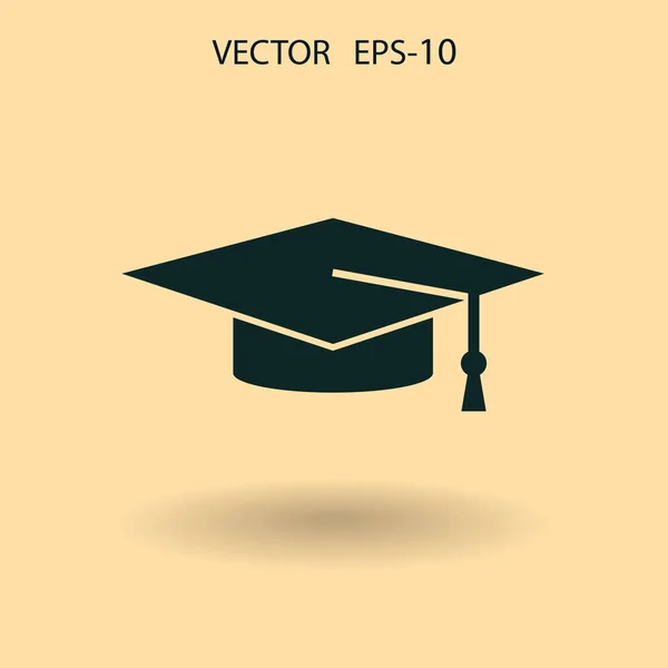 Flache Ikone des Absolventen. Vektorillustration — Stockvektor