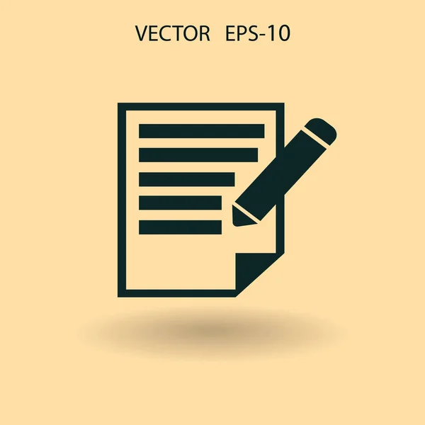 Platte pictogram van nota's. vectorillustratie — Stockvector