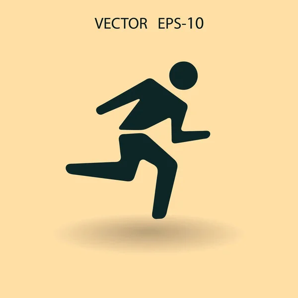 Ikon yang datar dari orang yang berlari. ilustrasi vektor - Stok Vektor