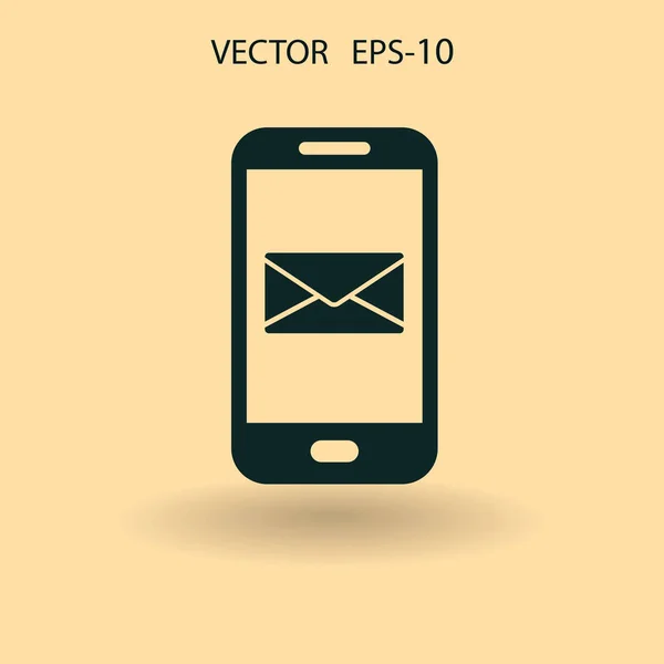 Mobile mail icon. vector illustration — Stock Vector